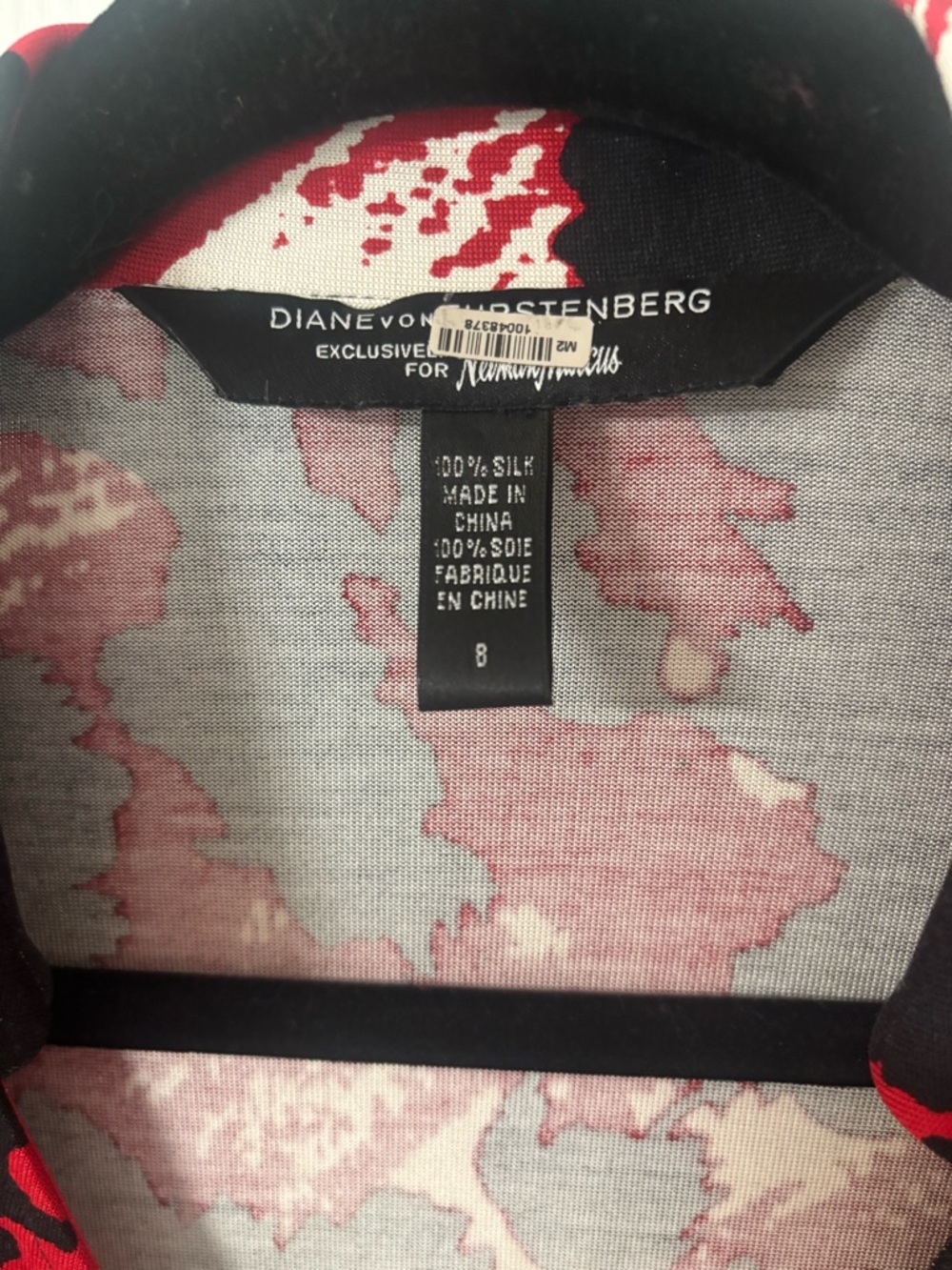 Diane Von Furstenberg Jeanne Wrap Dress 100% Silk Jersey DVF Splatter Print 8 - Picture 3 of 12
